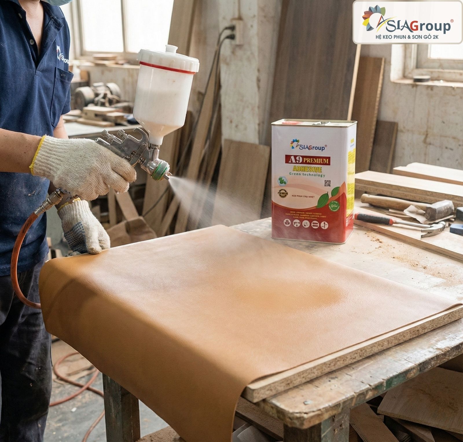 keo phun dán da, keo dán da simili, keo dán da vào nhựa