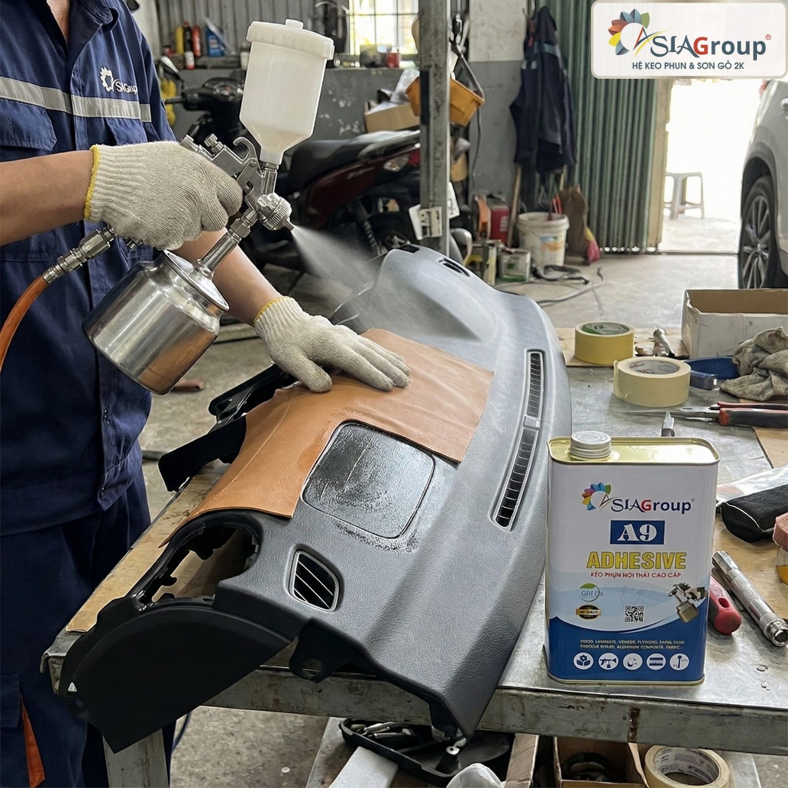 keo phun dán da, keo dán da simili, keo dán da vào nhựa